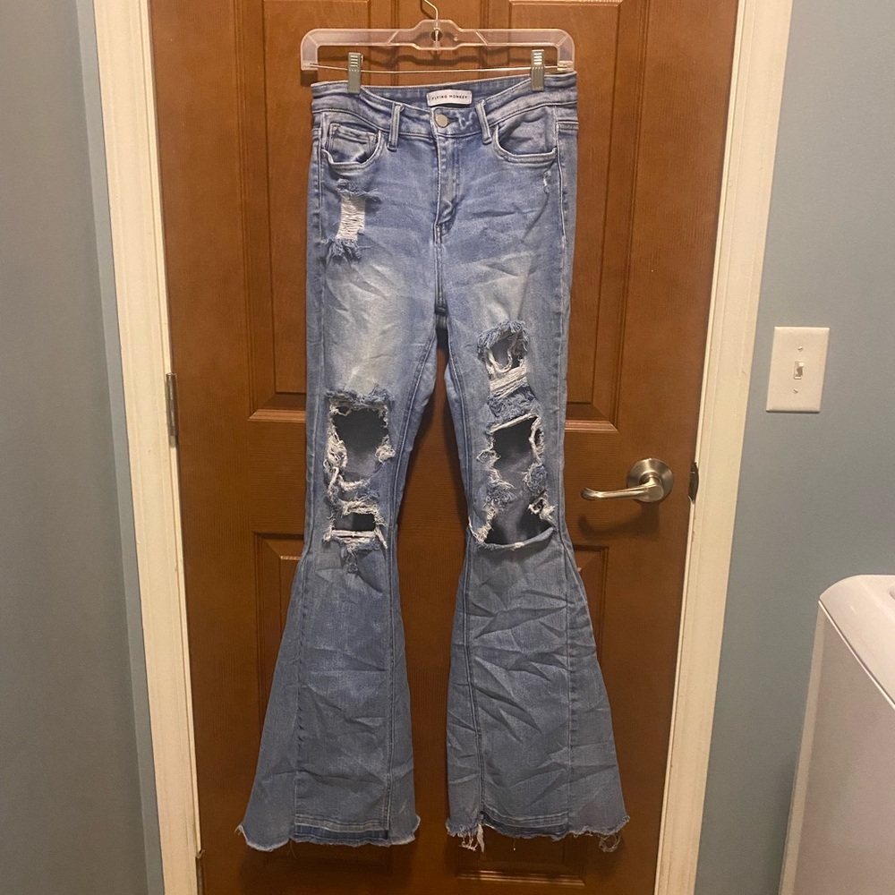 Flying Monkey Ripped Flare Jeans
